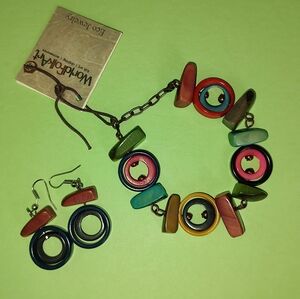 Colorful Wooden Jewelry Set